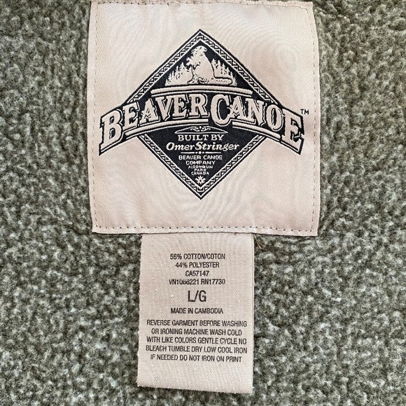 Beaver Canoe green full zip cotton blend jacket with drawstring waist size L - Picture 9 of 15